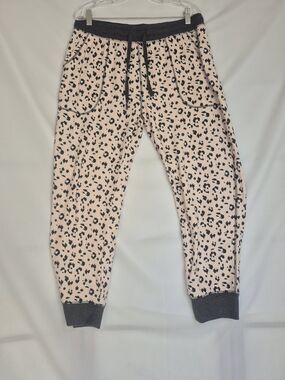 Live Love Lounge Pink Leopard-Print Jogger Pants with Charcoal Trim